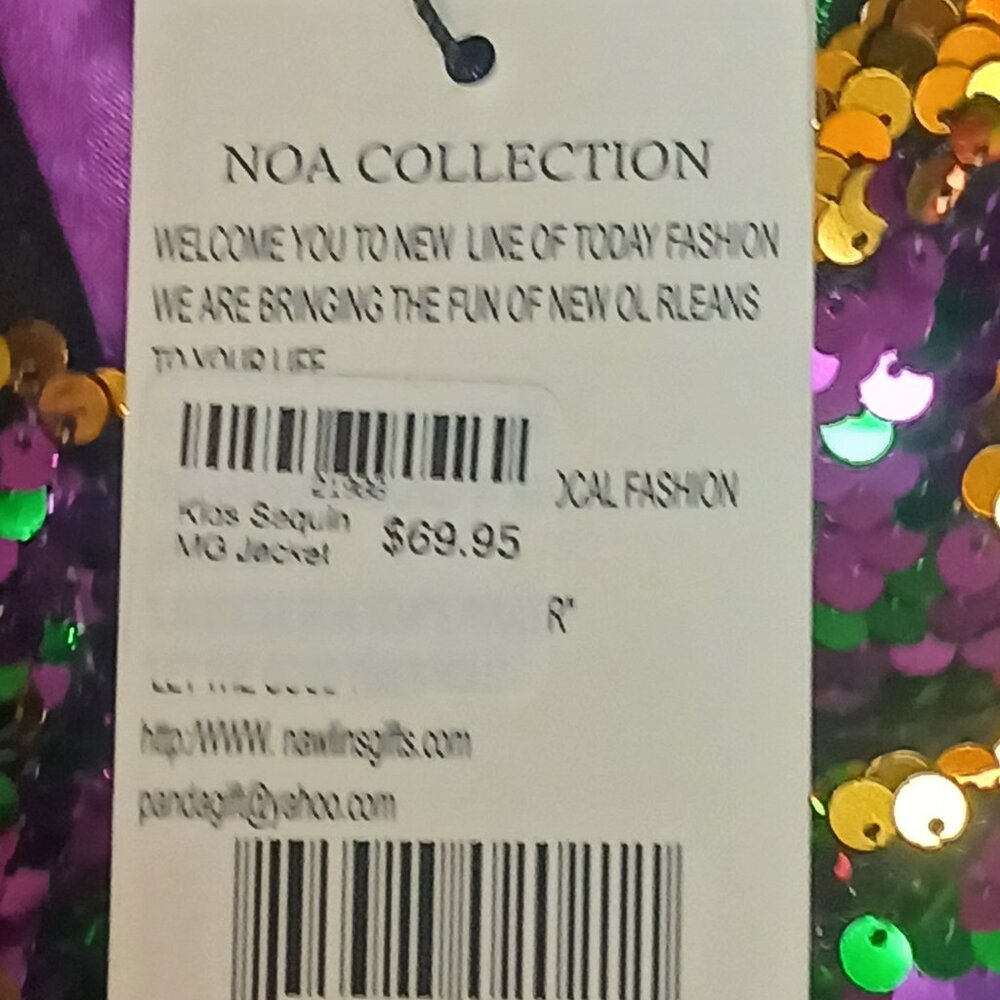 Noa Collection Sequin Youth Track Jacket - Picture 2 of 4